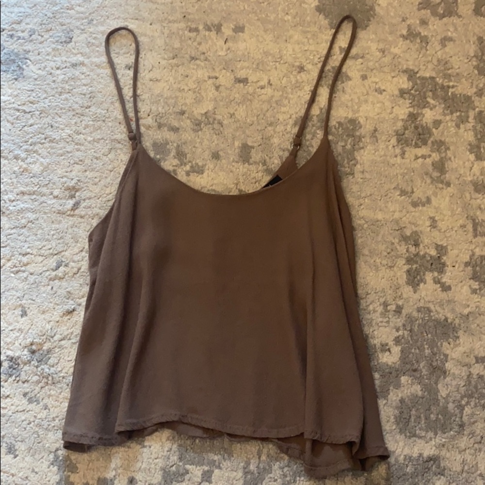 Tan Spaghetti Strap Crop Top